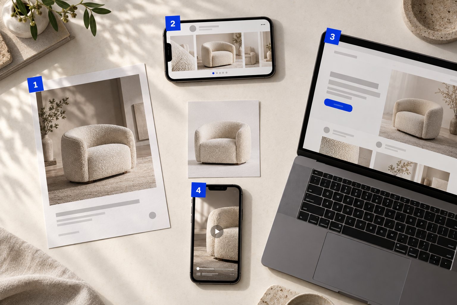 Un producto y sus cuatro activos de venta